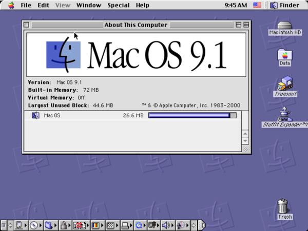 Color Classic Mac OS 9.1 - About this Computer